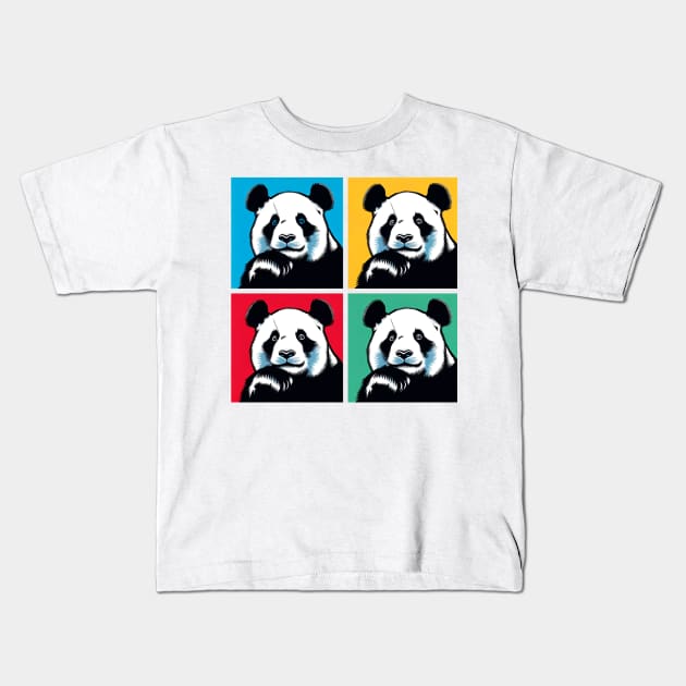 Playful Pop Art Panda Print - Infuse Your Space with Whimsical Charm! Kids T-Shirt by PawPopArt